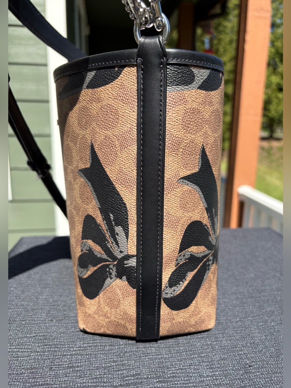 NWT COACH City Bucket Bag In Signature Canvas With Bow Print & Wallet CY651 - Picture 4 of 11